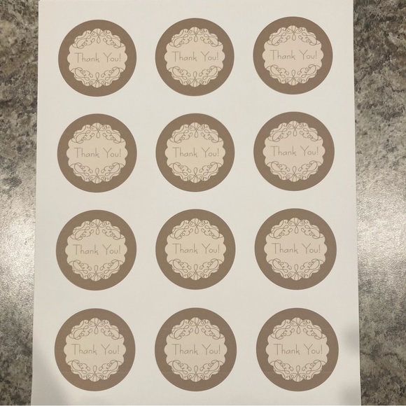 48 Thank You 2in Round Matte Stickers — Sunshine Design - Picture 2 of 3
